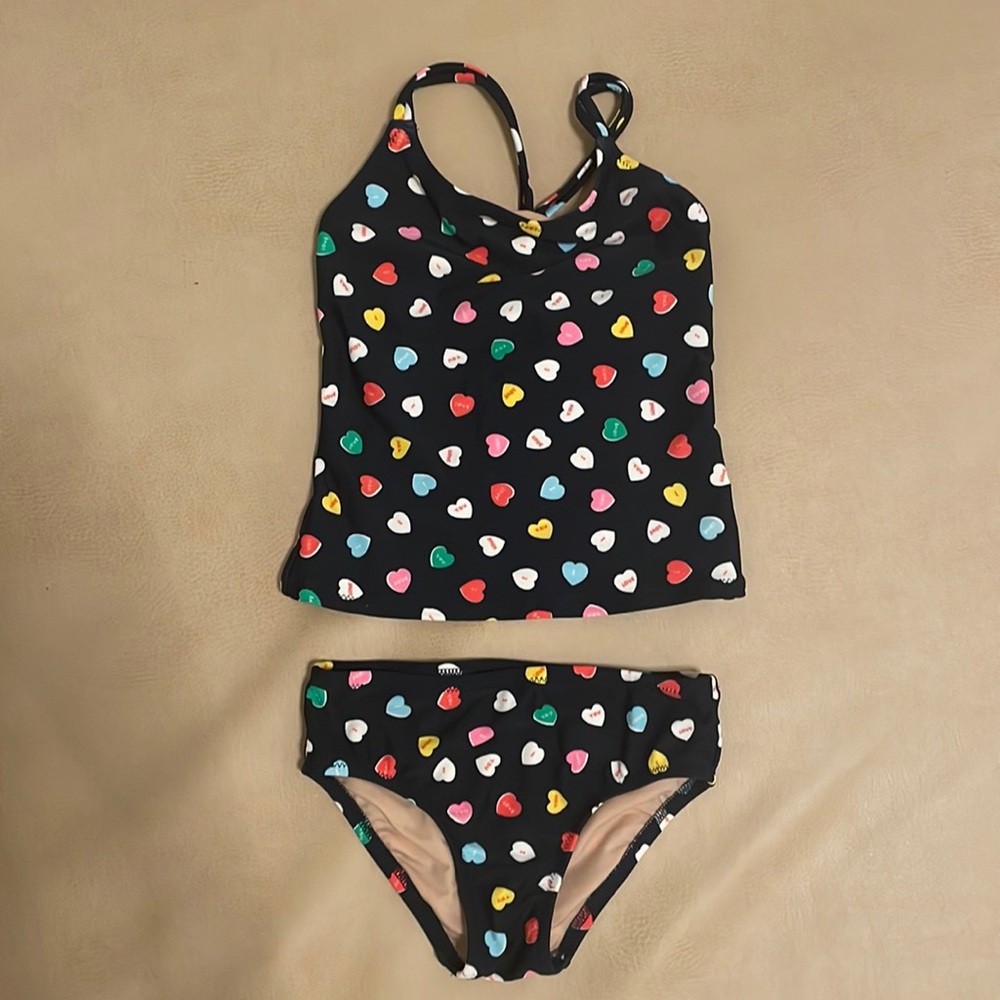 Size 2 Crewcuts heart print tankini